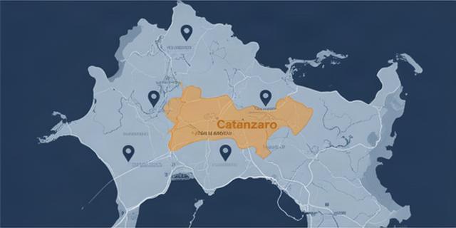 Mappa illustrata dell area di Catanzaro con indicazione della zona di servizio catering